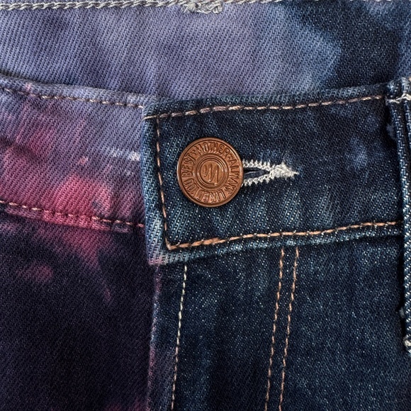 Mother Tie Dye Womens Jeans Sz 24 Slim Straight High Rise Casual Designer Luxury - Picture 3 of 12